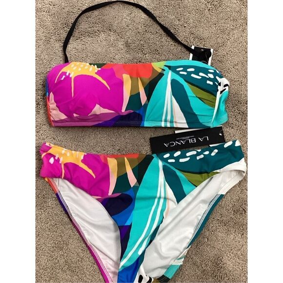 New. La Blanca multicolored bikini set. Small. Retails $144 - Picture 7 of 8